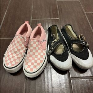 Vans Pink Checkered Slip-On Sneakers vans Mary Jane Girls bundle Size 13